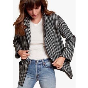 Nation LTD Houndstooth Vanessa Wool Blend Sweater Blazer Size XS